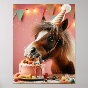Horse Wall Art, Horse Birthday Party, Funny Horse Poster