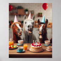 Horse Wall Art, Horse Birthday Party, Funny Horse