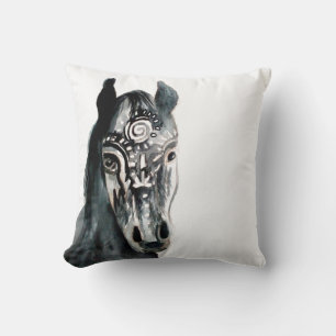 Horse Watercolor Art Cushion