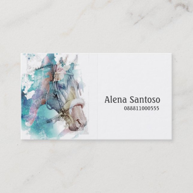 Horse Watercolor Business Card (Front)