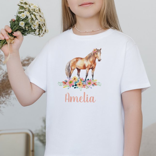 Horse Watercolor Custom Name Pony T-Shirt (Creator Uploaded)