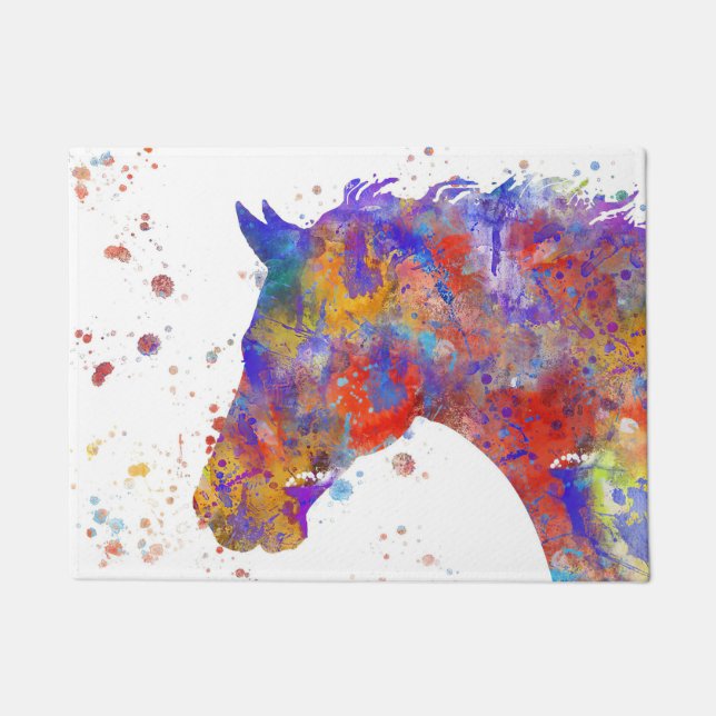 Horse Watercolor Doormat (Front)