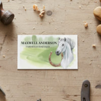 Horse Watercolor Ferrier Stable Horseshoe