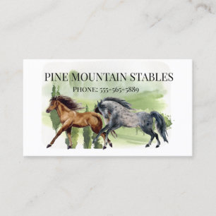 Horse Watercolor Riding Stables Western Business Card