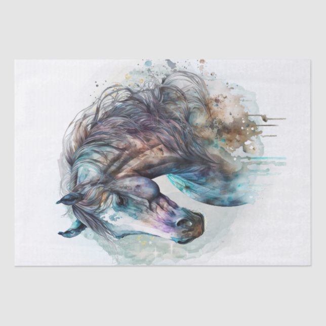 Horse Watercolor Tissue Paper (Front)