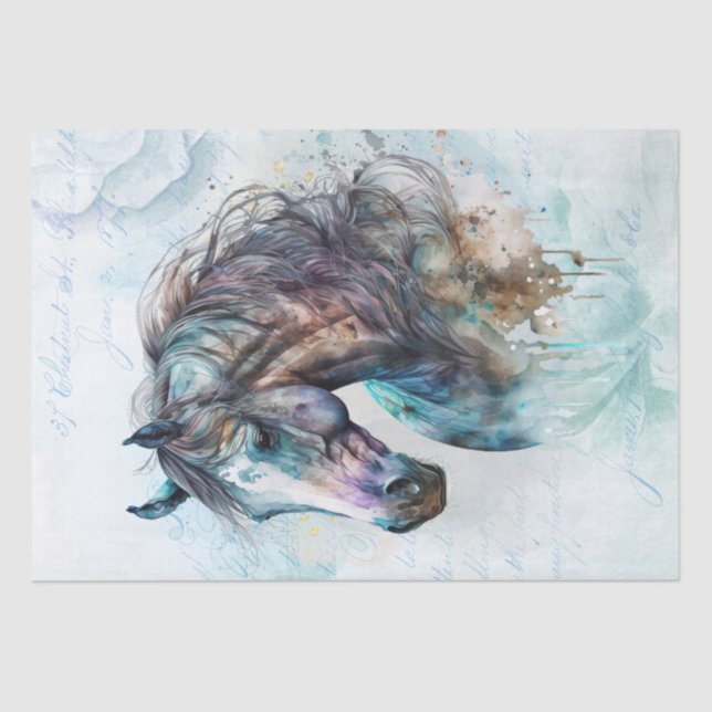 Horse Watercolor Tissue Paper (Front)