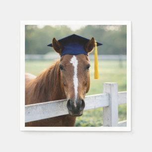 Horse Wearing a Graduate Cap Napkin
