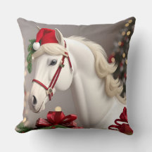 Horse Wearing Festive Santa Hat