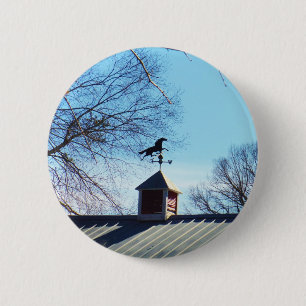 Horse Weather Vane Blue Sky 6 Cm Round Badge