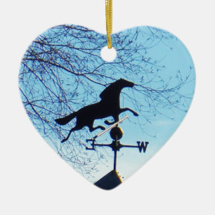 Horse Weather Vane Blue Sky Ceramic Tree Decoration