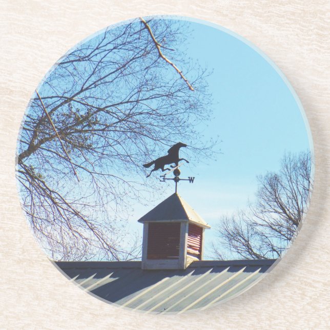 Horse Weather Vane Blue Sky Coaster (Front)