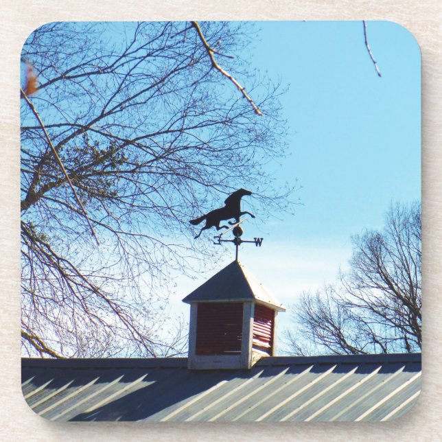 Horse Weather Vane Blue Sky Coaster (Front)