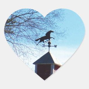 Horse Weather Vane Blue Sky Heart Sticker