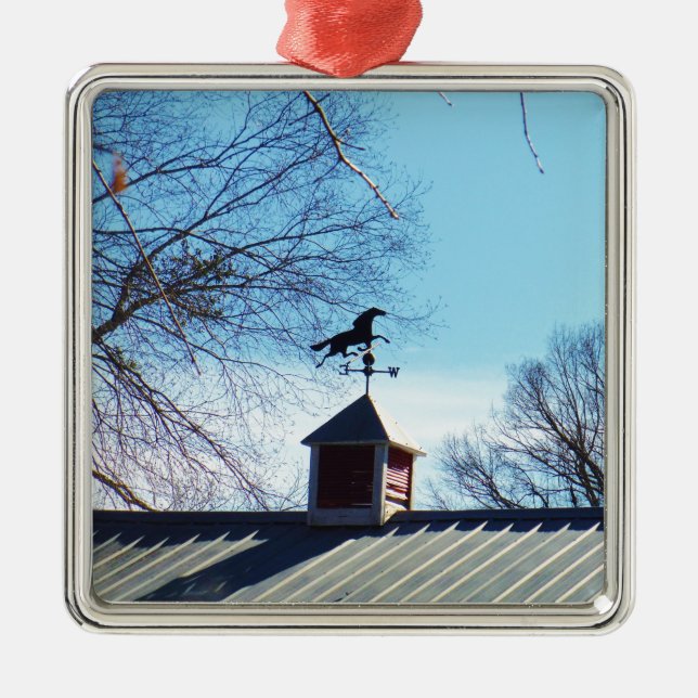 Horse Weather Vane Blue Sky Metal Tree Decoration (Front)