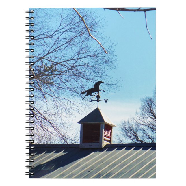 Horse Weather Vane Blue Sky Notebook (Front)