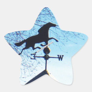 Horse Weather Vane Blue Sky Star Sticker