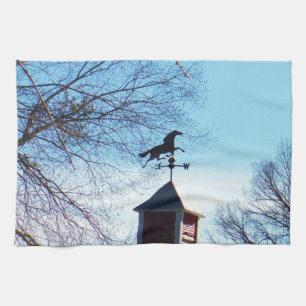 Horse Weather Vane Blue Sky Tea Towel