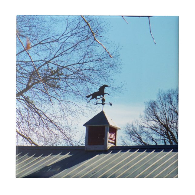 Horse Weather Vane Blue Sky Tile (Front)