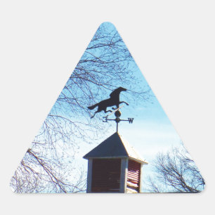Horse Weather Vane Blue Sky Triangle Sticker