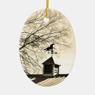 Horse Weather Vane sepia Ceramic Tree Decoration