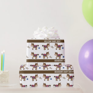 Horse Western Boy Baby Shower New Baby Wrapping Paper