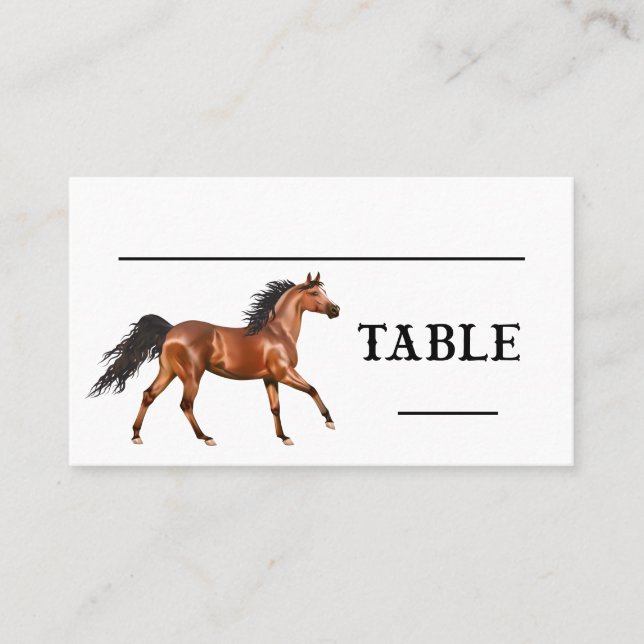 Horse Western Country Wedding Rustic Party Place Card (Front)