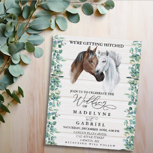 Horse Western Wedding Greenery Wood Rustic