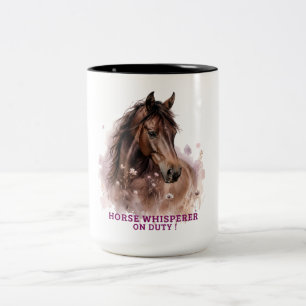Horse Whisperer on duty! Two-Tone Coffee Mug