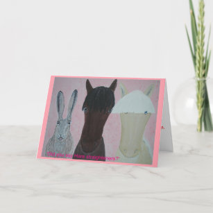 Horse Whispers. Hare Straighteners.Birthday Day. Card