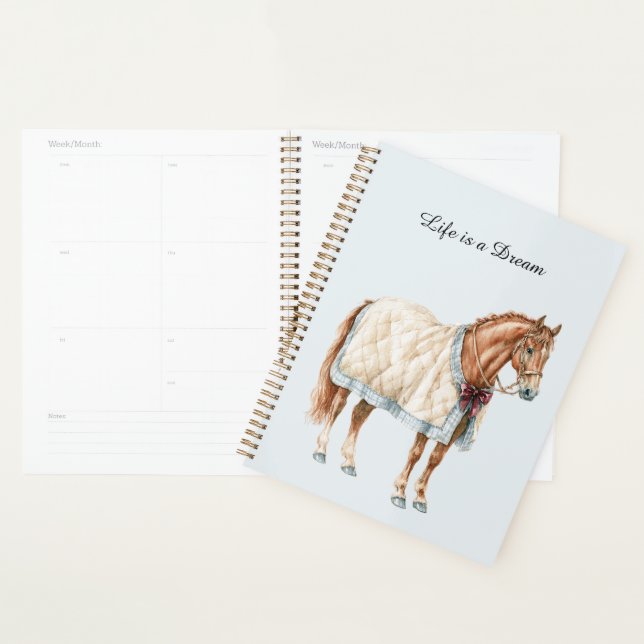 Horse White Blue Blanket Planner (Display)