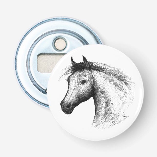 Horse:  White Bottle Opener (Front)
