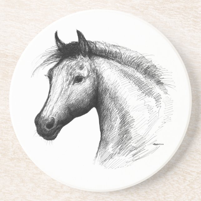 Horse:  White Coaster (Front)
