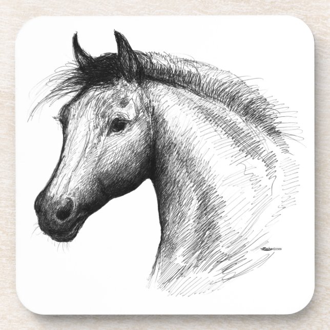 Horse:  White Coaster (Front)