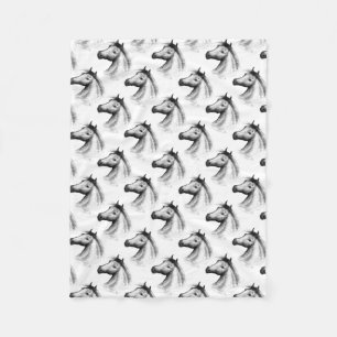 Horse:  White Fleece Blanket