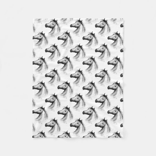Horse:  White Fleece Blanket (Front)