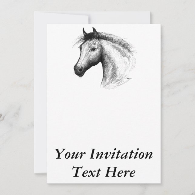 Horse:  White Invitation (Front)