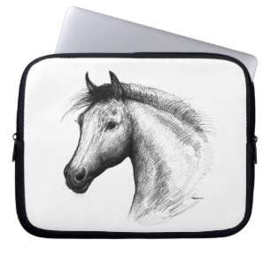 Horse:  White Laptop Sleeve