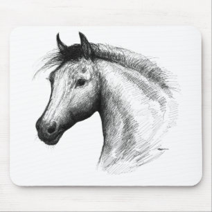 Horse:  White Mouse Mat