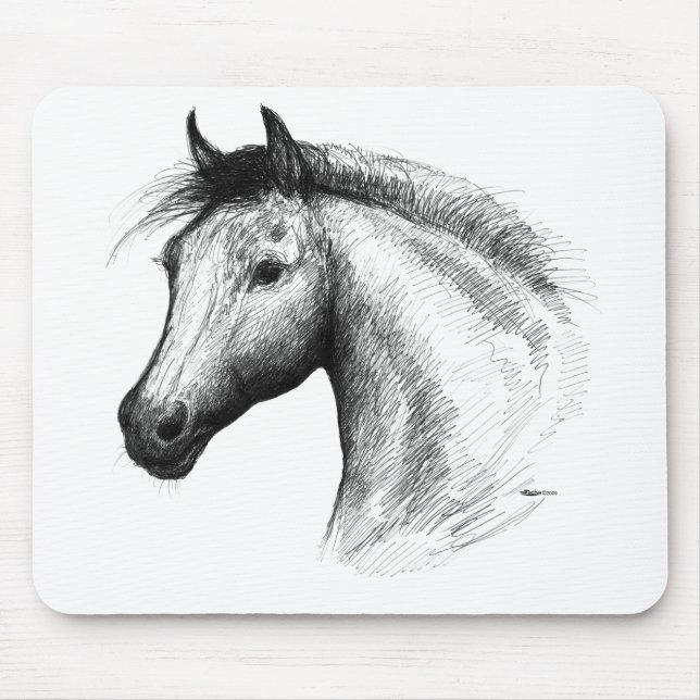 Horse:  White Mouse Mat (Front)