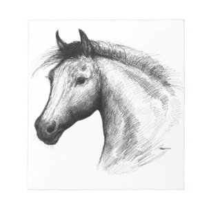 Horse:  White Notepad