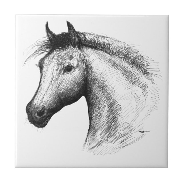 Horse:  White Tile (Front)