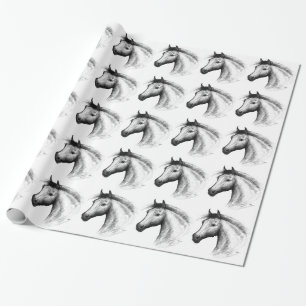 Horse: White Wrapping Paper