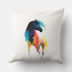Horse Wild Nature Animal Colors Art Painting Cushion