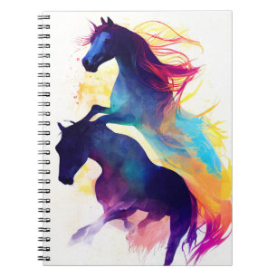 Horse Wild Nature Animal Colors Art Painting Notebook