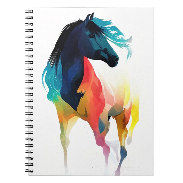 Horse Wild Nature Animal Colors Art Painting Notebook (Front)