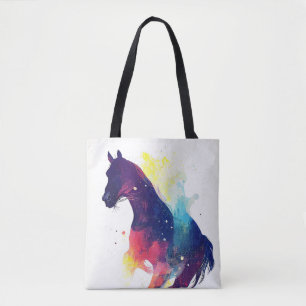 Horse Wild Nature Animal Colors Art Painting Tote Bag