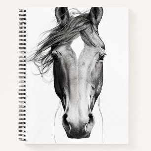 Horse Wild Nature Animal Illustration Art Drawing Notebook