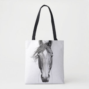 Horse Wild Nature Animal Illustration Art Drawing Tote Bag