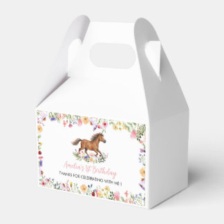 Horse Wildflower Girl Birthday Favor Boxes