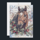 Horse Winter Christmas Watercolor Holiday Card<br><div class="desc">Horse Winter Christmas Watercolor</div>